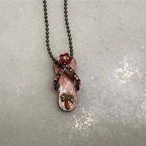 Pink Tropical Flip Flop Necklace